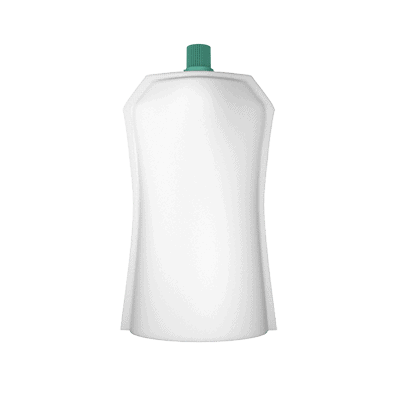 shaped stand up pouch with top valve